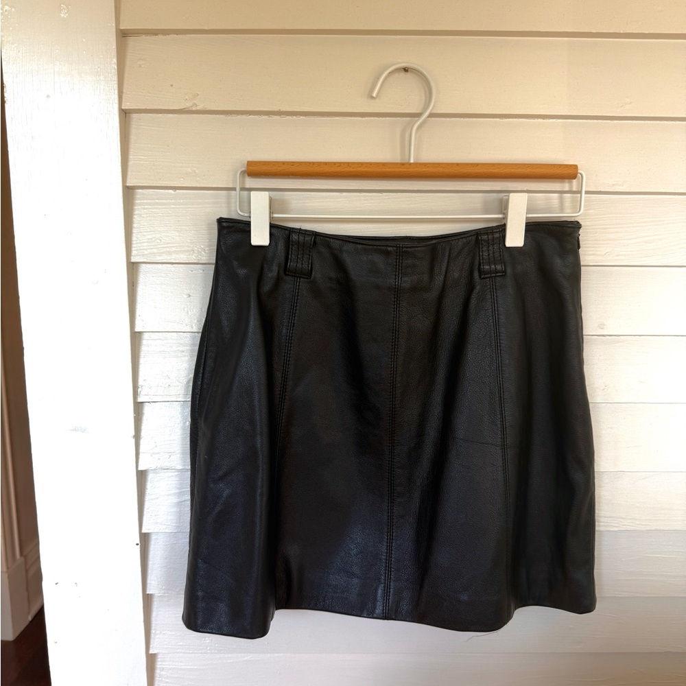Vintage Black Leather Skirt